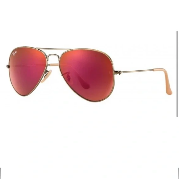 NEW Red Mirrored Ray Ban Aviator Sunlgasses